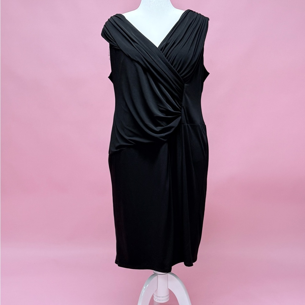 Avenue Black Ruched Party Dress